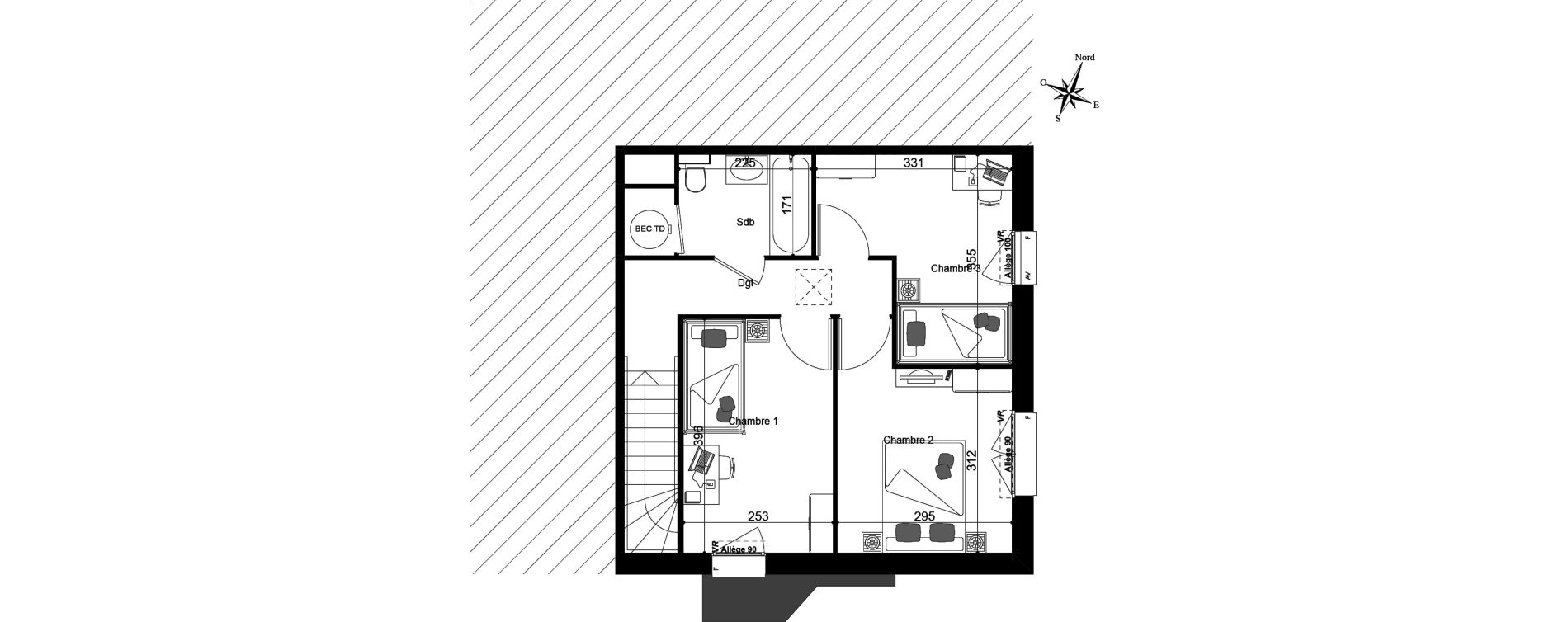 Appartement T4 de 79,87 m2 à Seichamps Haie cerlin