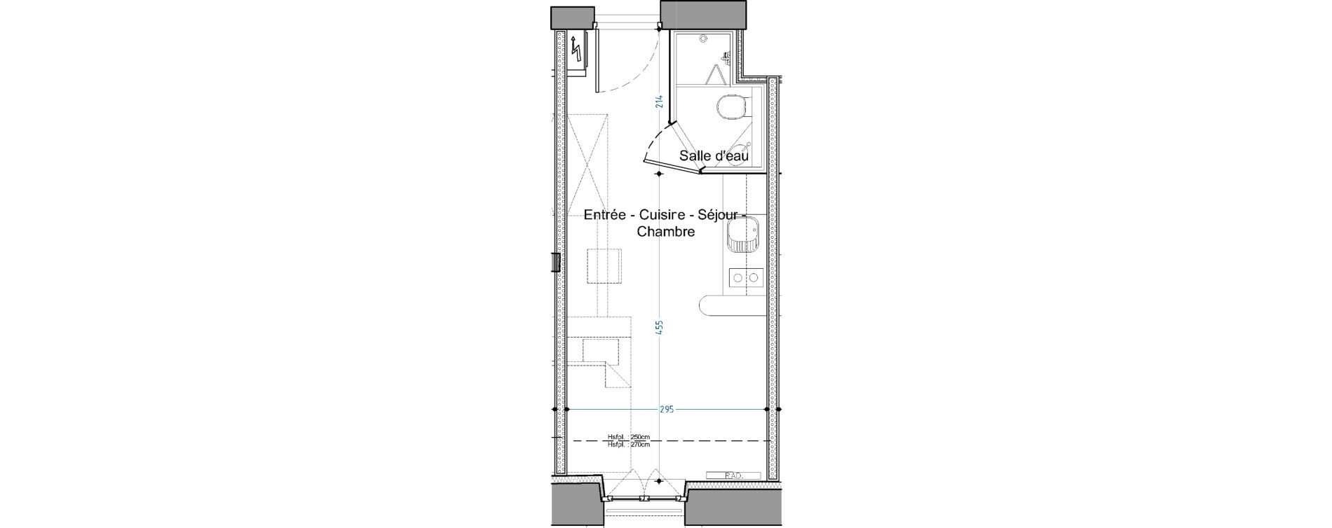 Appartement T1 meubl&eacute; de 18,40 m2 &agrave; Vand&oelig;uvre-L&egrave;s-Nancy Tourtel