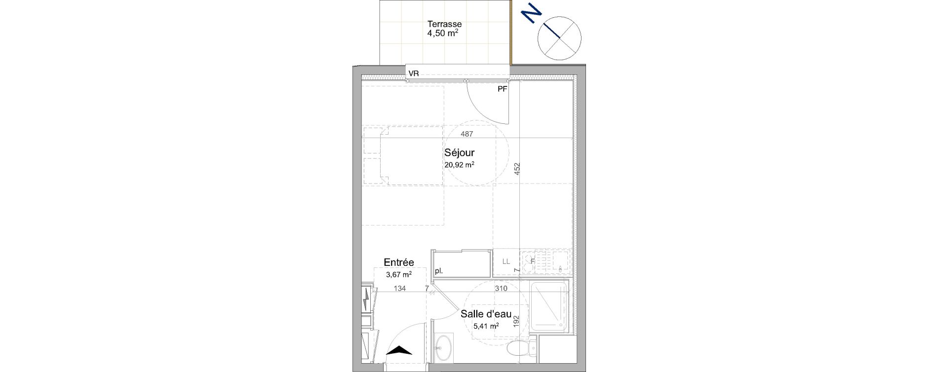 Appartement T1 de 30,00 m2 &agrave; Vand&oelig;uvre-L&egrave;s-Nancy Biancamaria