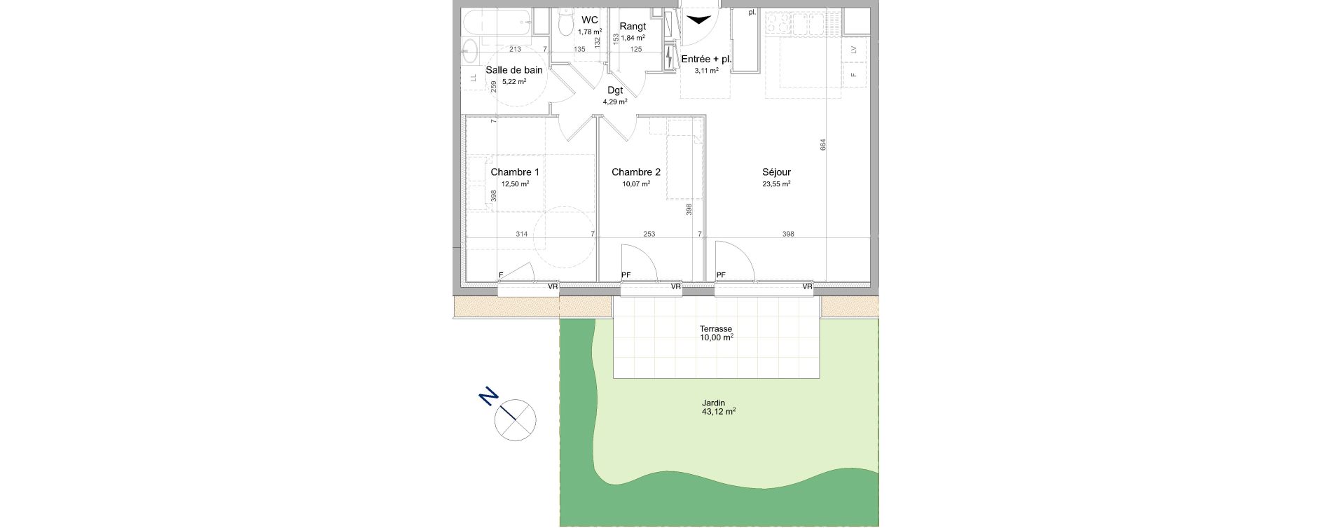 Appartement T3 de 62,36 m2 &agrave; Vand&oelig;uvre-L&egrave;s-Nancy Biancamaria