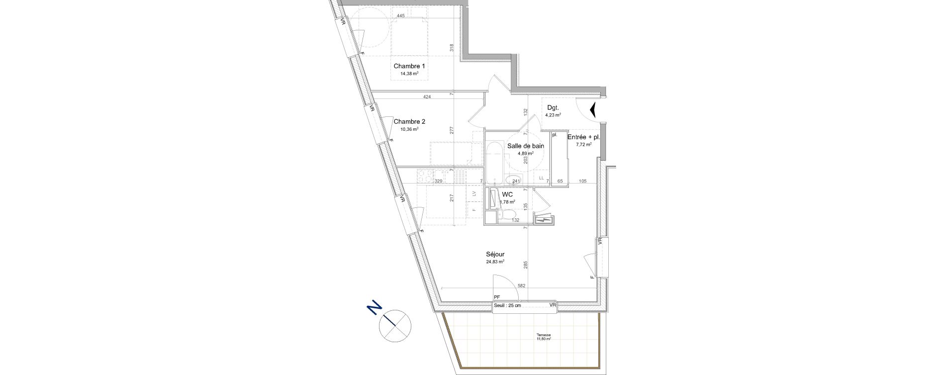 Appartement T3 de 68,19 m2 &agrave; Vand&oelig;uvre-L&egrave;s-Nancy Biancamaria