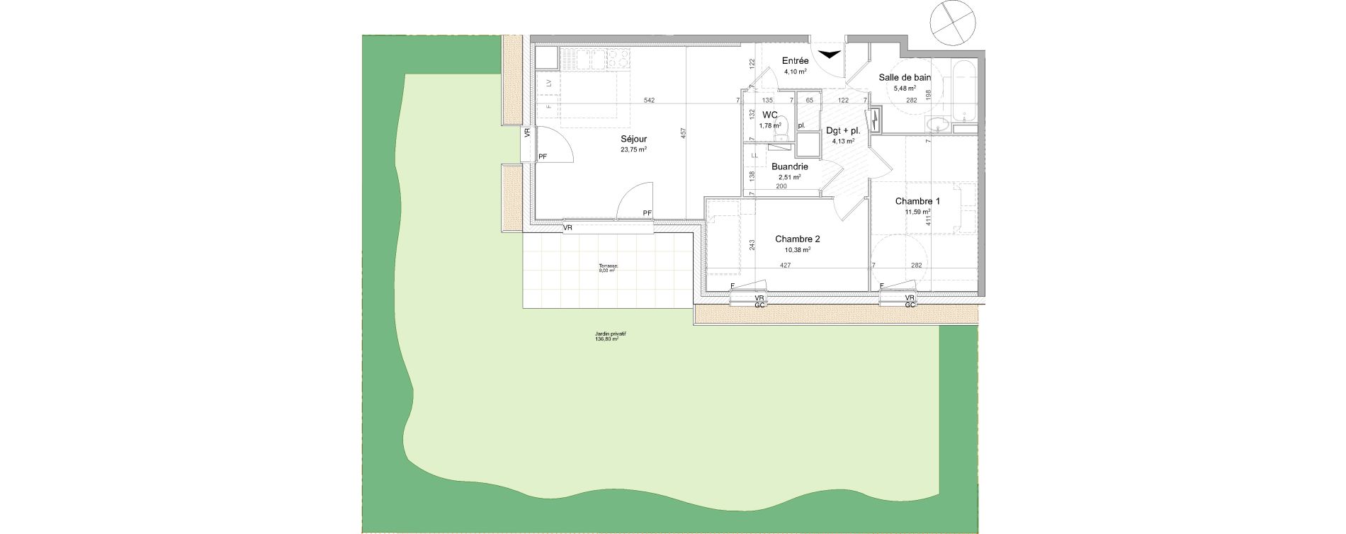 Appartement T3 de 63,72 m2 &agrave; Vand&oelig;uvre-L&egrave;s-Nancy Biancamaria
