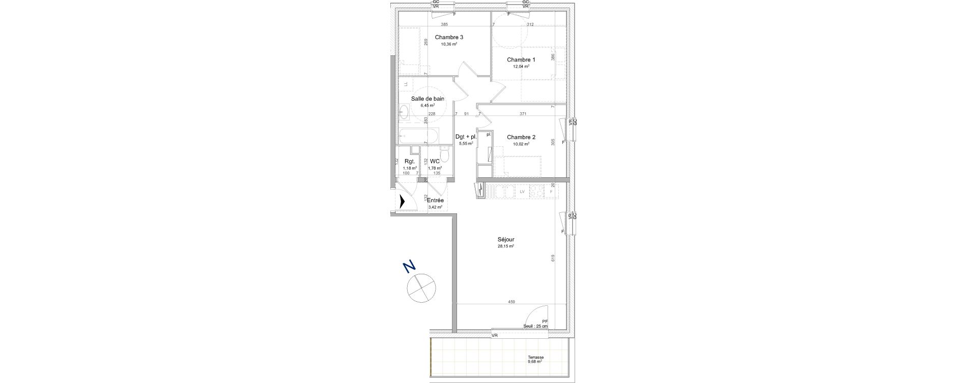 Appartement T4 de 78,95 m2 &agrave; Vand&oelig;uvre-L&egrave;s-Nancy Biancamaria