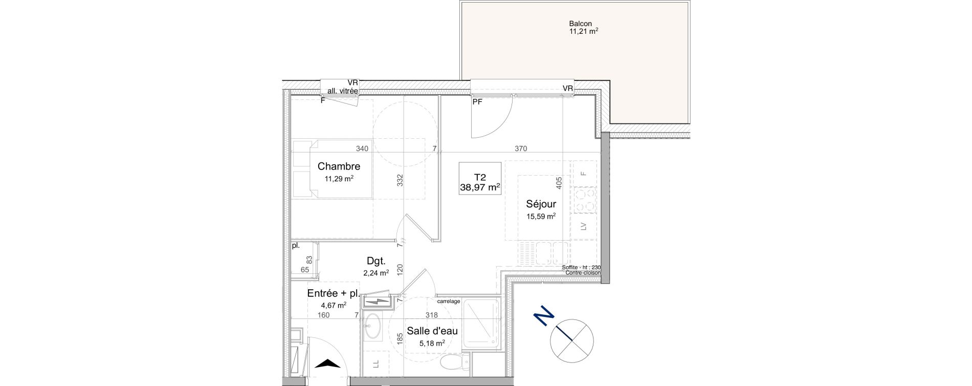 Appartement T2 de 39,00 m2 &agrave; Vand&oelig;uvre-L&egrave;s-Nancy Biancamaria