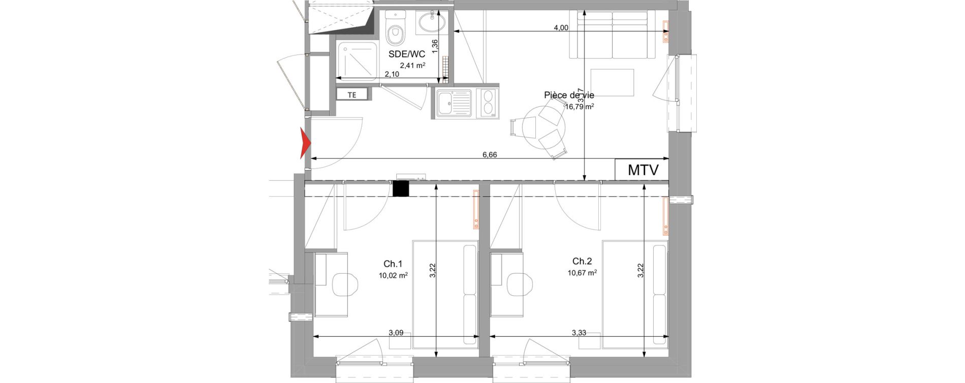 Appartement T3 meubl&eacute; de 39,89 m2 &agrave; Vand&oelig;uvre-L&egrave;s-Nancy Technopole nancy brabois