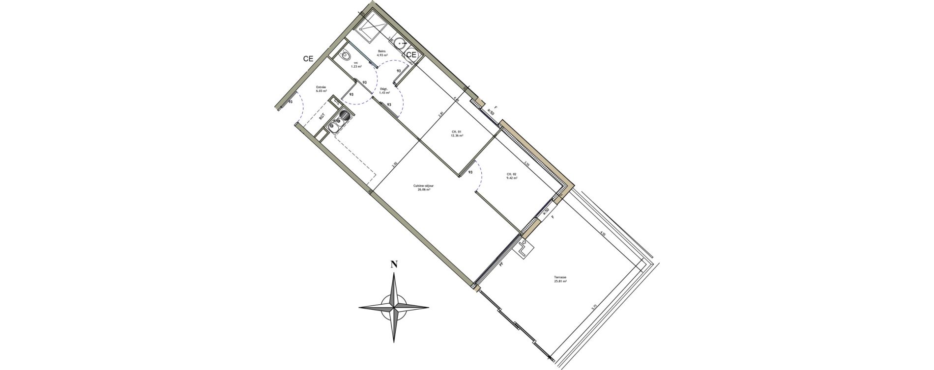 Appartement T3 de 61,46 m2 &agrave; Villerupt Micheville