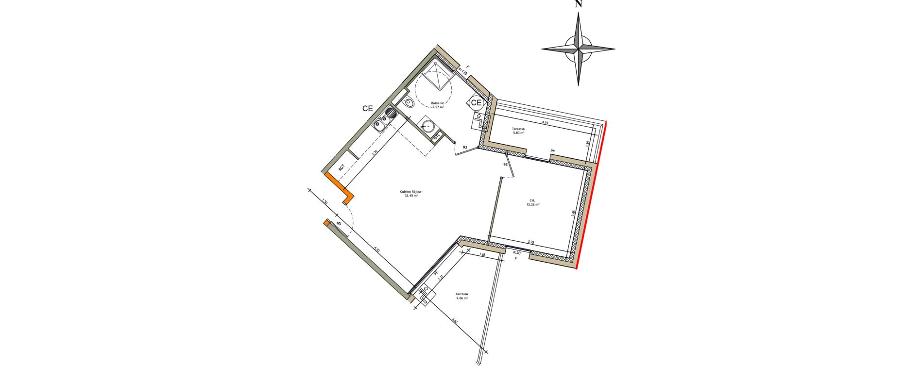 Appartement T2 de 52,60 m2 &agrave; Villerupt Micheville