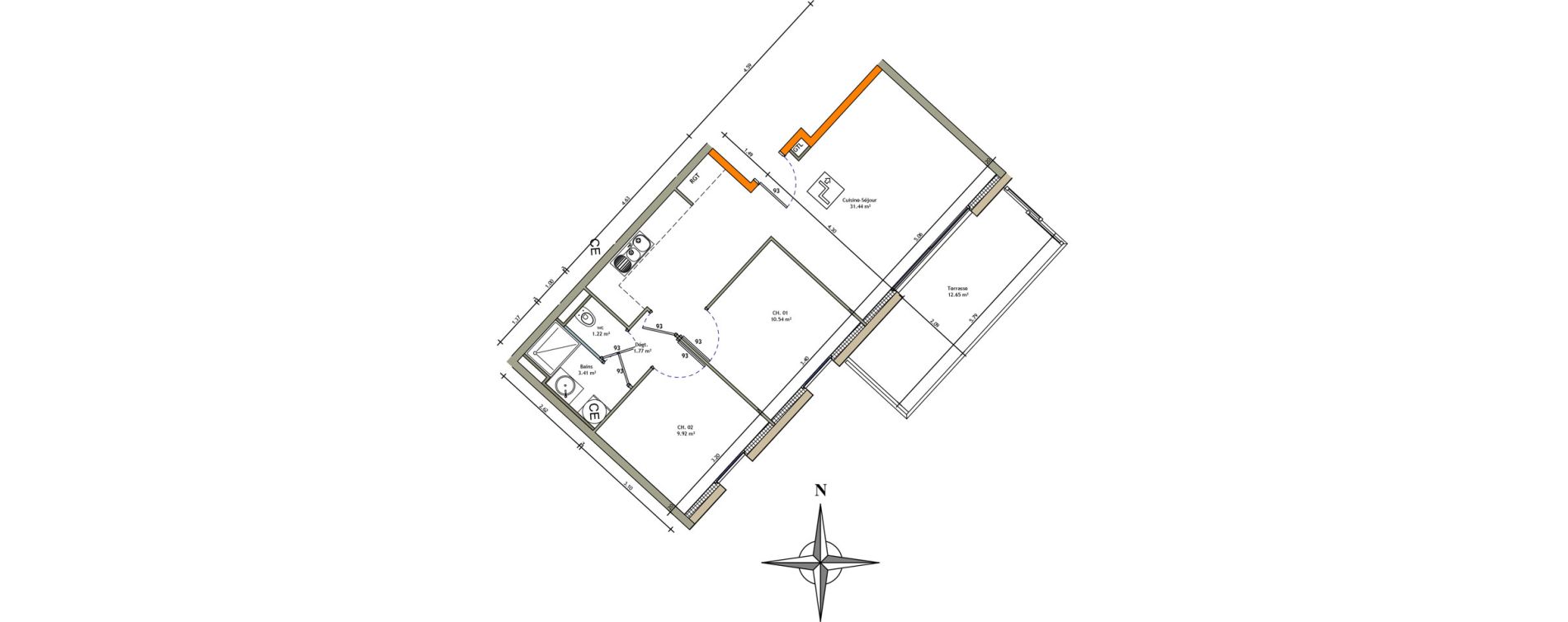Appartement T3 de 58,30 m2 &agrave; Villerupt Micheville