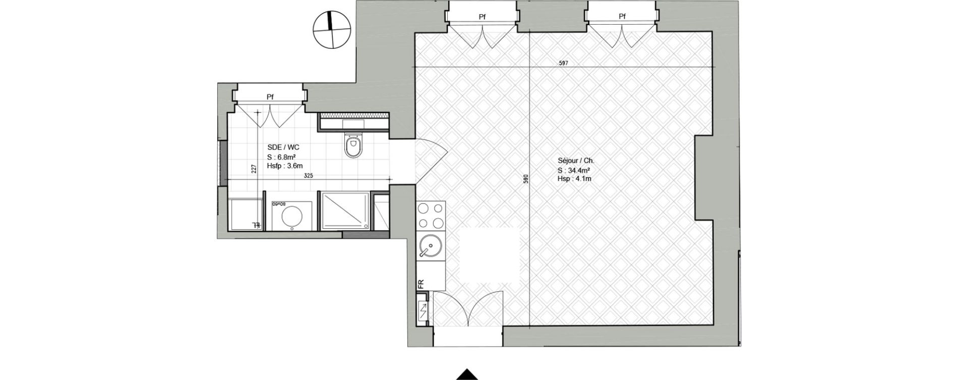 Appartement T1 de 41,20 m2 &agrave; Ars-Laquenexy Centre