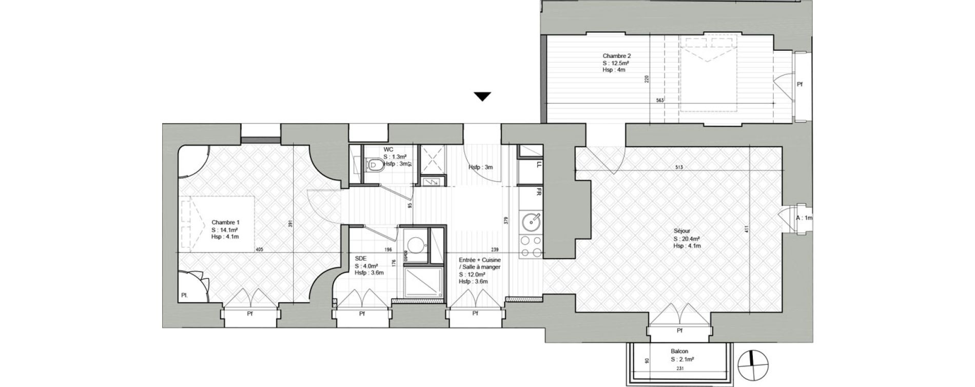 Appartement T3 de 64,30 m2 &agrave; Ars-Laquenexy Centre