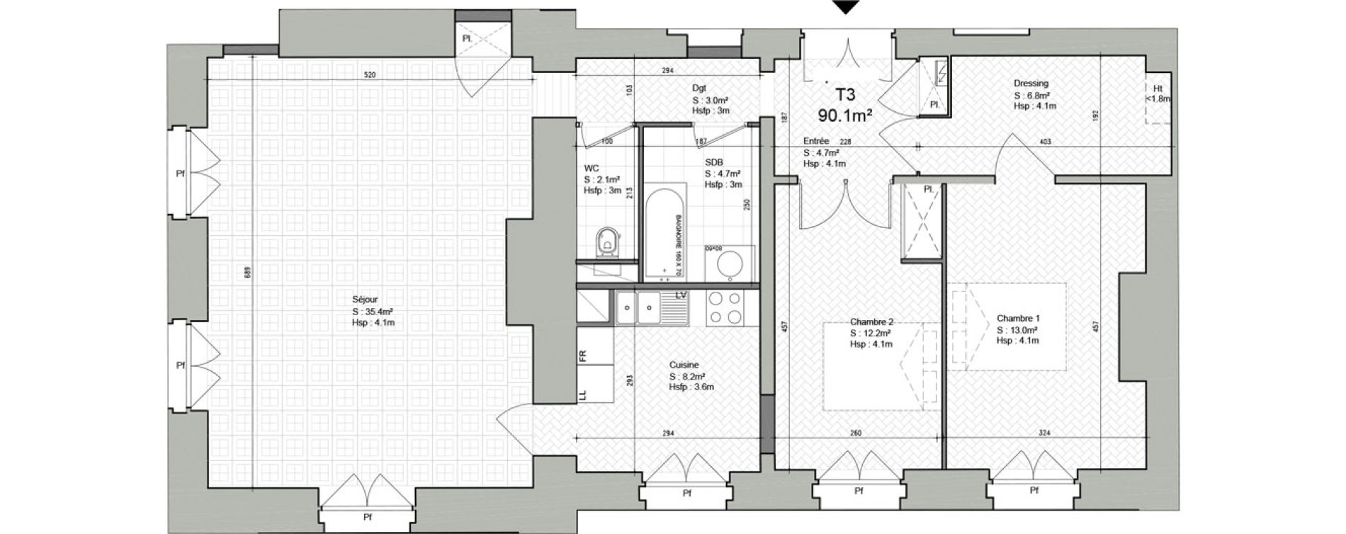Appartement T3 de 90,10 m2 &agrave; Ars-Laquenexy Centre
