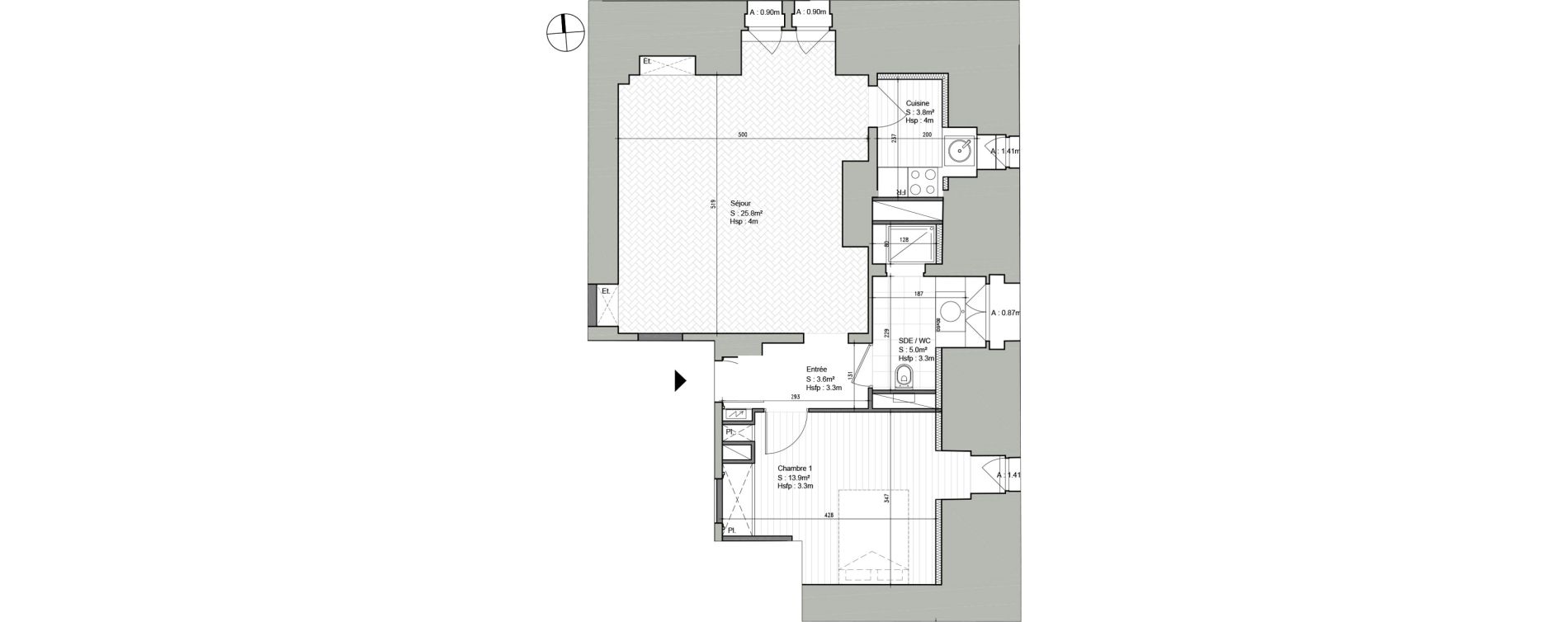 Appartement T2 de 52,10 m2 &agrave; Ars-Laquenexy Centre