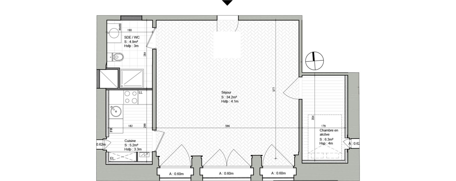 Appartement T1 bis de 50,60 m2 &agrave; Ars-Laquenexy Centre