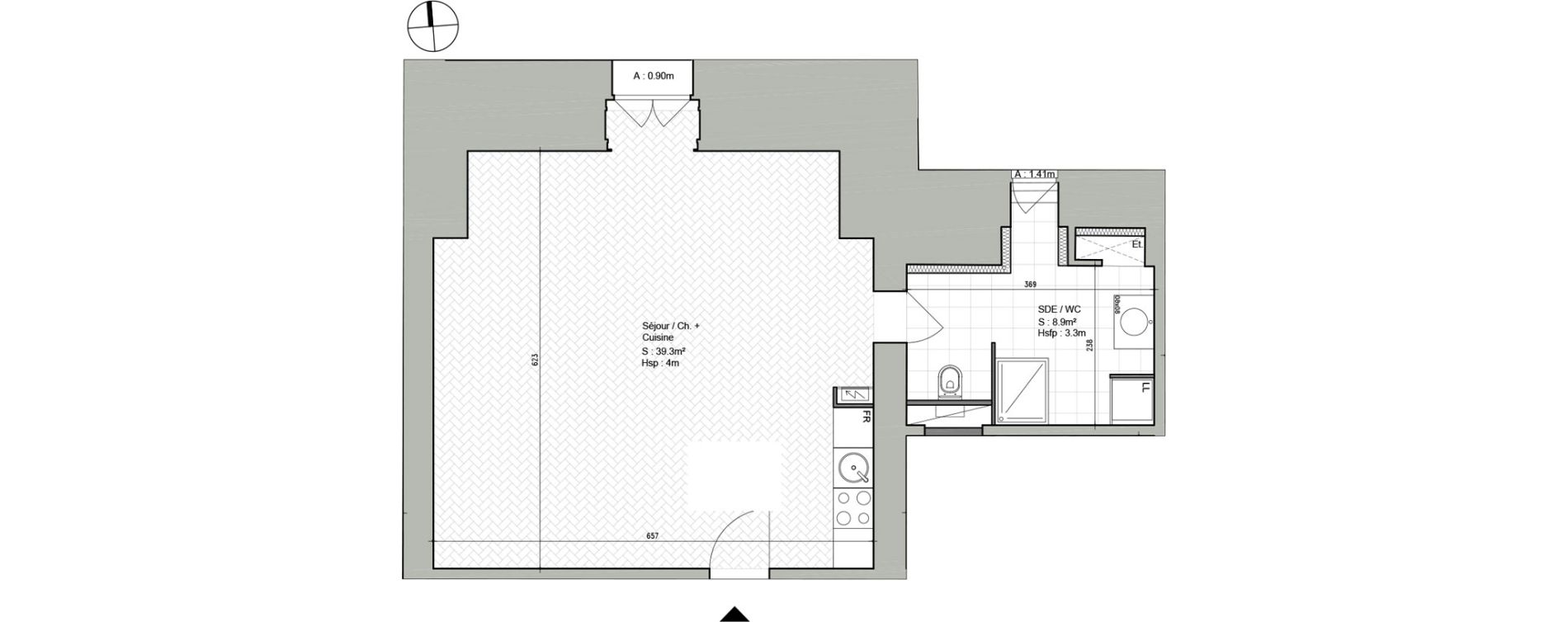 Appartement T1 de 48,20 m2 &agrave; Ars-Laquenexy Centre