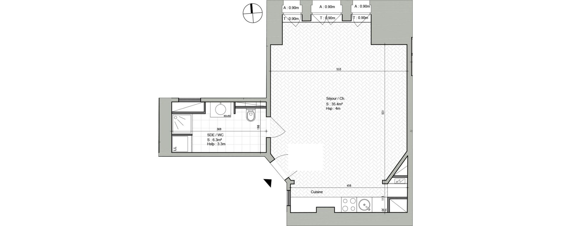 Appartement T1 de 41,70 m2 &agrave; Ars-Laquenexy Centre
