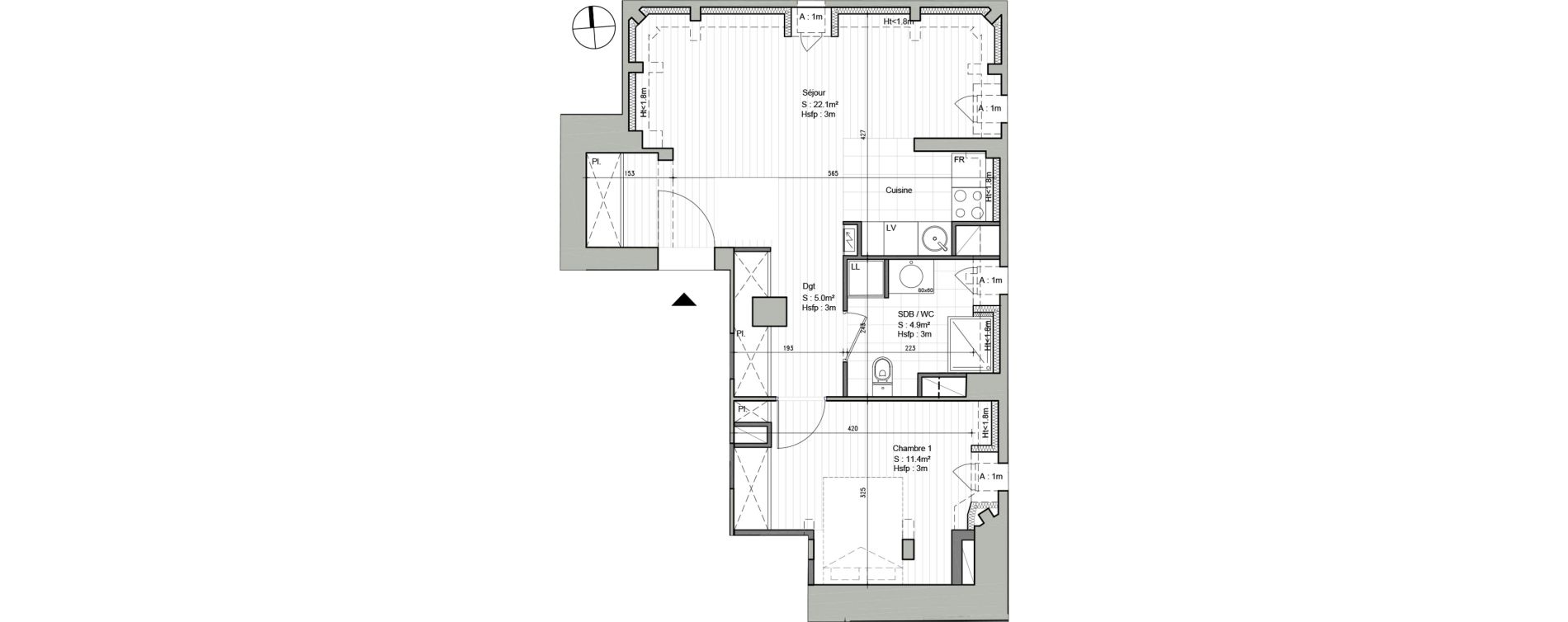 Appartement T2 de 43,40 m2 &agrave; Ars-Laquenexy Centre