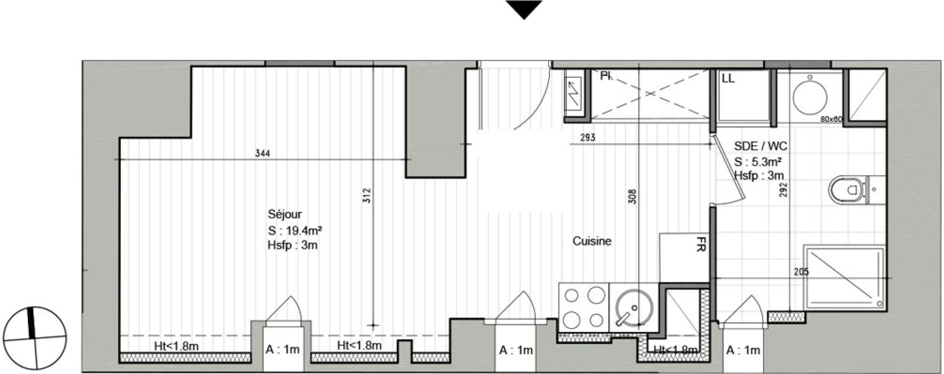 Appartement T1 de 24,70 m2 &agrave; Ars-Laquenexy Centre