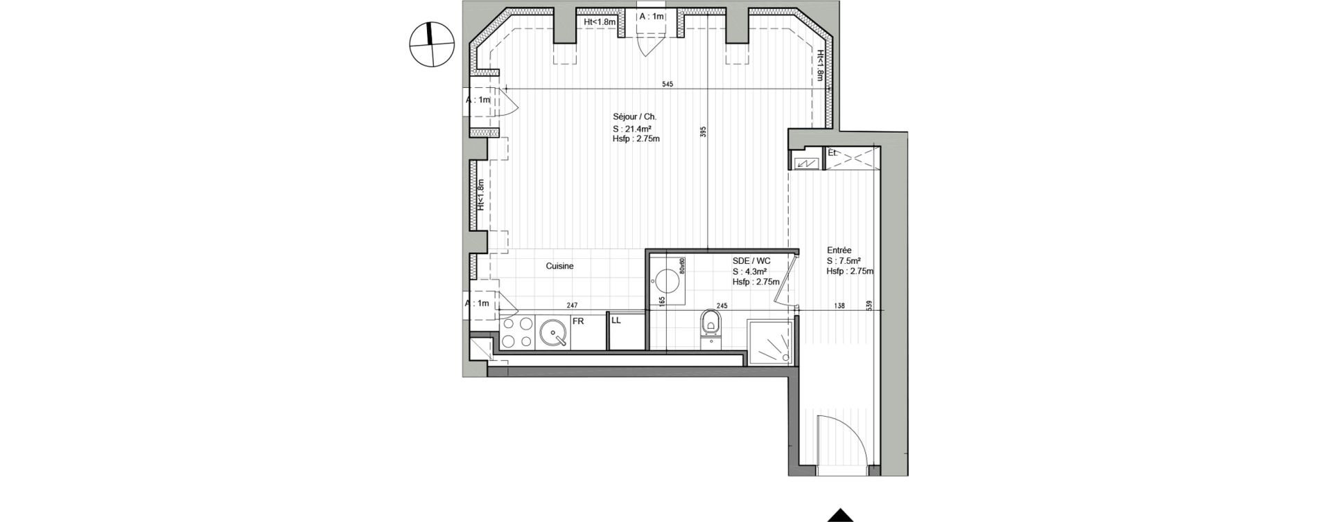 Appartement T1 de 33,20 m2 &agrave; Ars-Laquenexy Centre