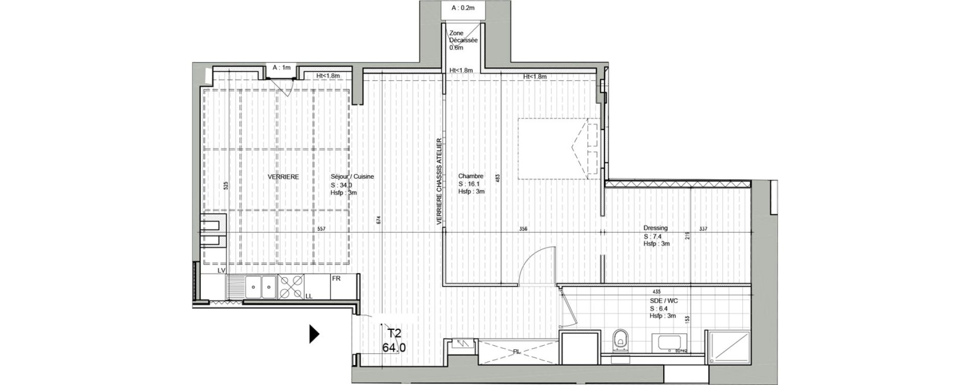 Appartement T2 bis de 63,90 m2 &agrave; Ars-Laquenexy Centre