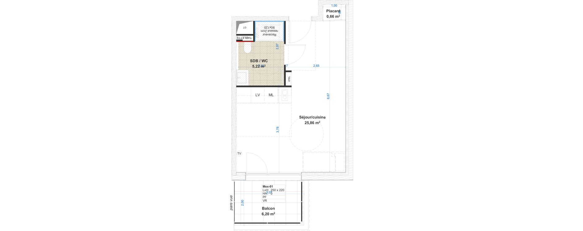 Appartement T1 de 31,74 m2 &agrave; Cattenom Centre