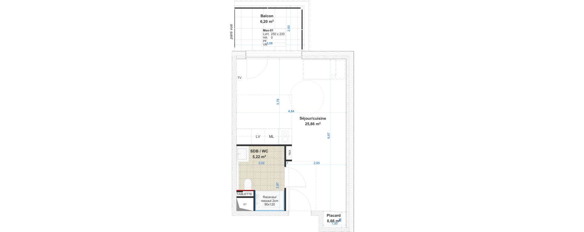 Appartement T1 de 31,74 m2 &agrave; Cattenom Centre