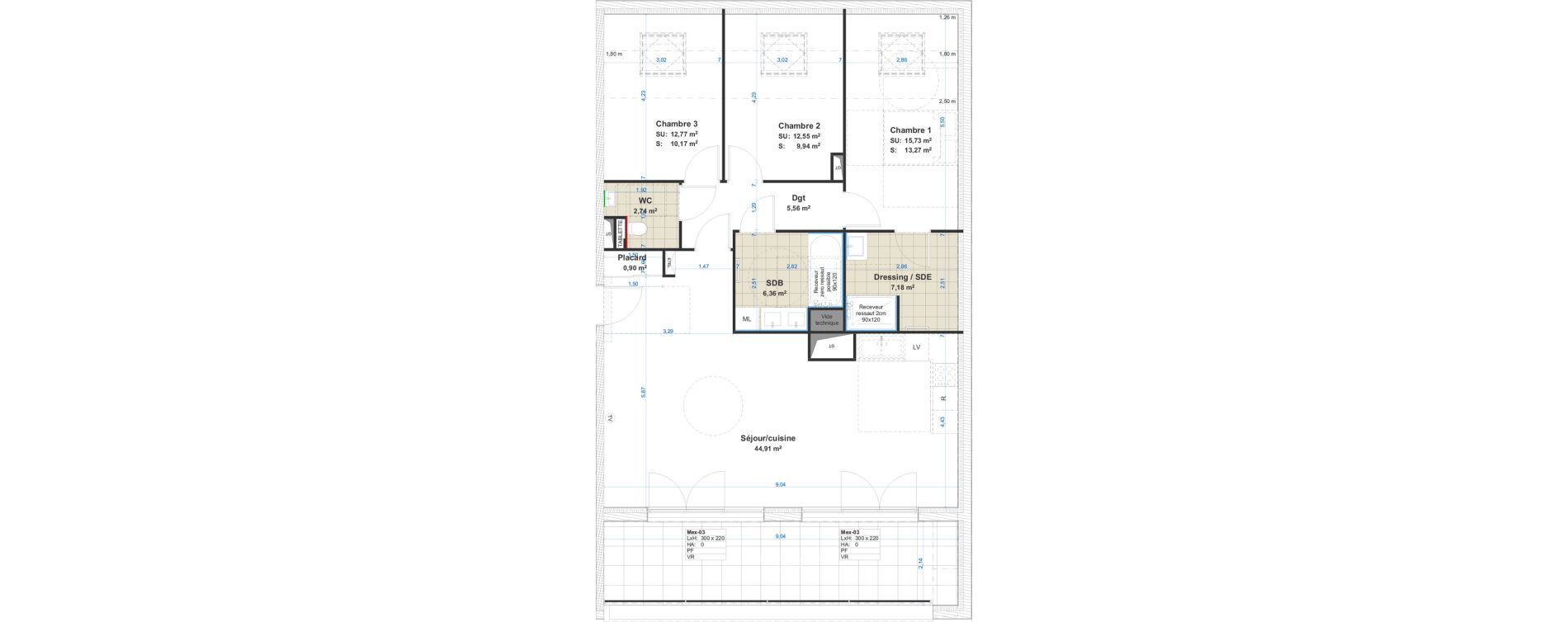 Appartement T4 de 101,03 m2 &agrave; Cattenom Centre