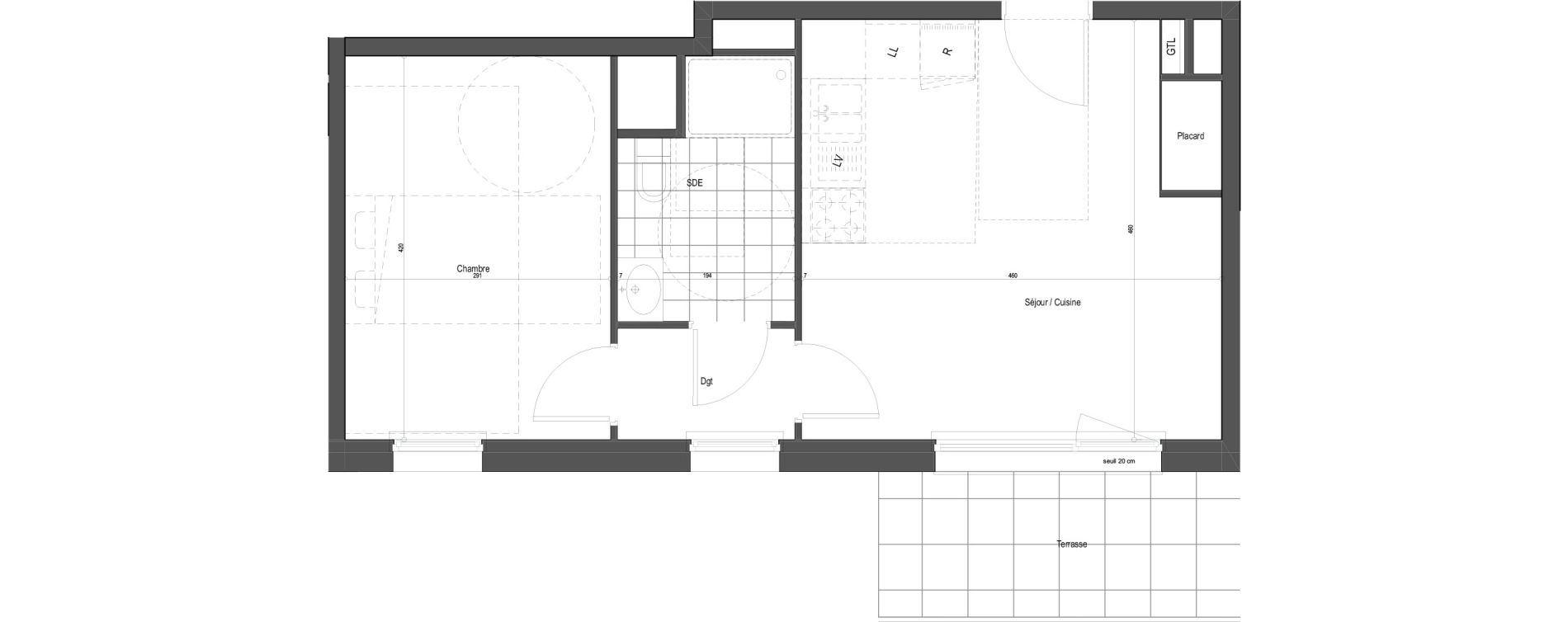 Appartement T2 de 40,23 m2 &agrave; Florange Poncelet - le bon robert - luxembourg