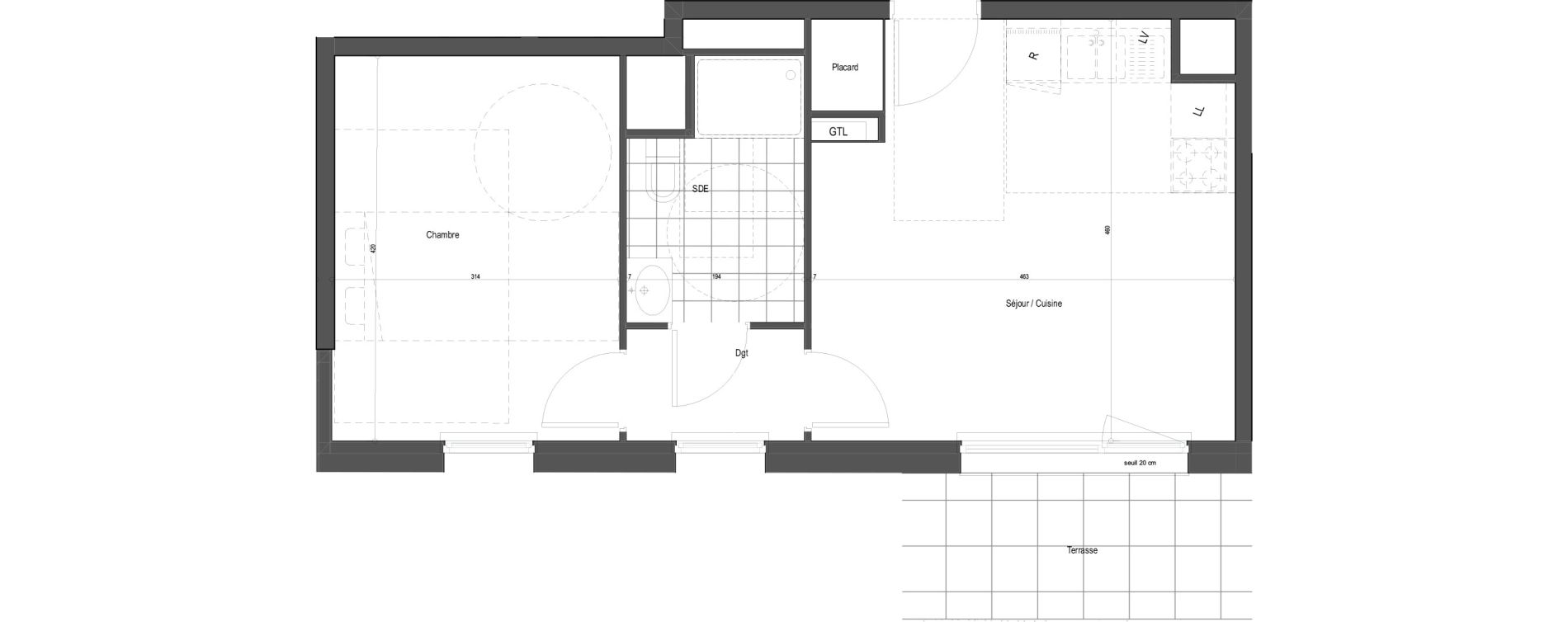 Appartement T2 de 41,04 m2 &agrave; Florange Poncelet - le bon robert - luxembourg