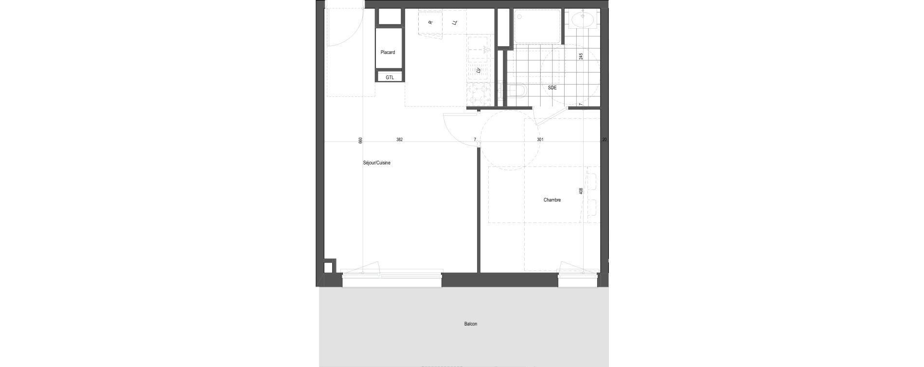 Appartement T2 de 43,19 m2 &agrave; Florange Poncelet - le bon robert - luxembourg