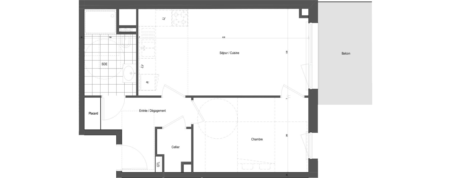 Appartement T2 de 47,26 m2 &agrave; Florange Poncelet - le bon robert - luxembourg