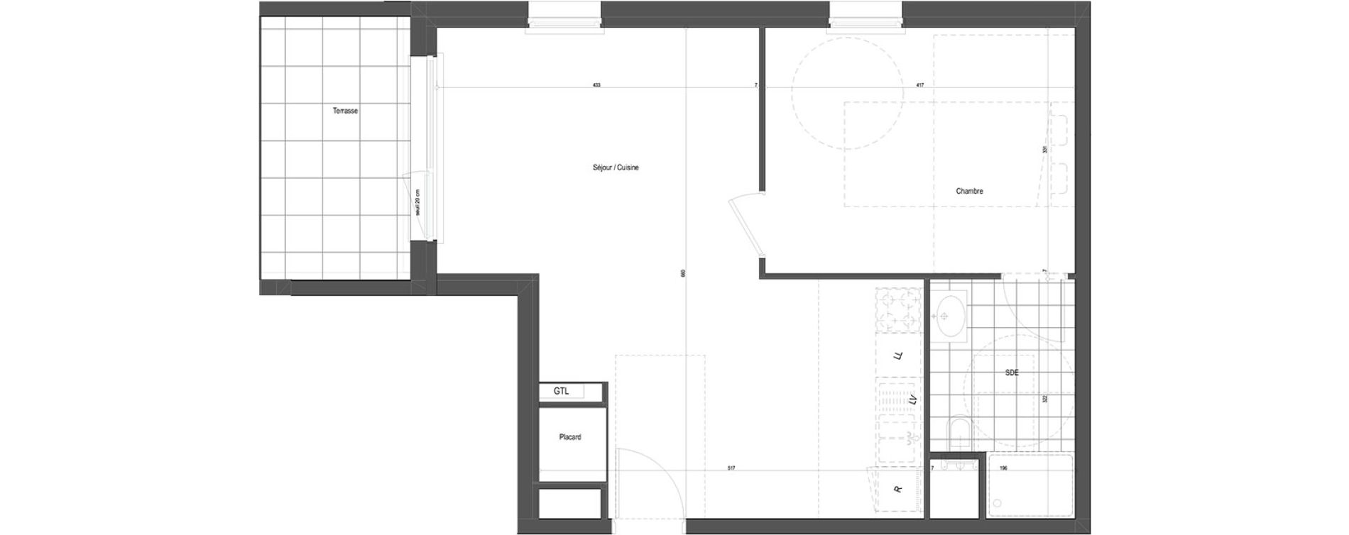 Appartement T2 de 49,79 m2 &agrave; Florange Poncelet - le bon robert - luxembourg