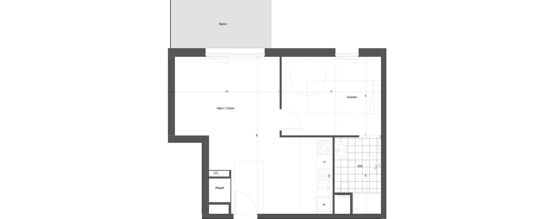 Appartement T2 de 50,85 m2 &agrave; Florange Poncelet - le bon robert - luxembourg