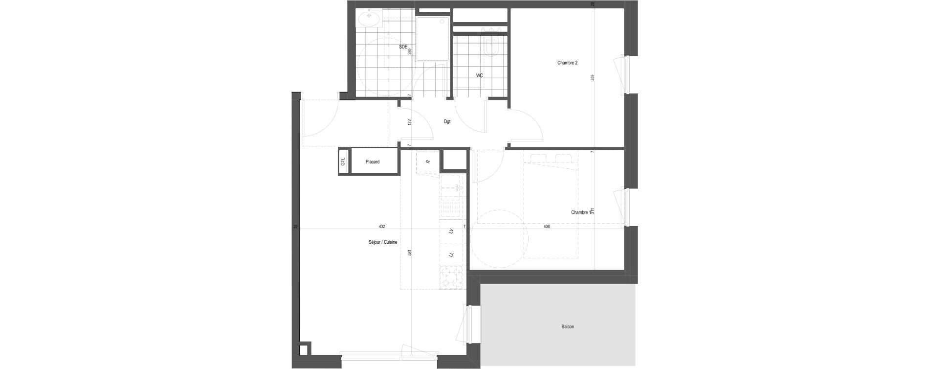 Appartement T3 de 59,39 m2 &agrave; Florange Poncelet - le bon robert - luxembourg