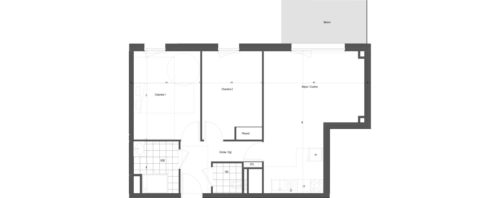 Appartement T3 de 60,66 m2 &agrave; Florange Poncelet - le bon robert - luxembourg