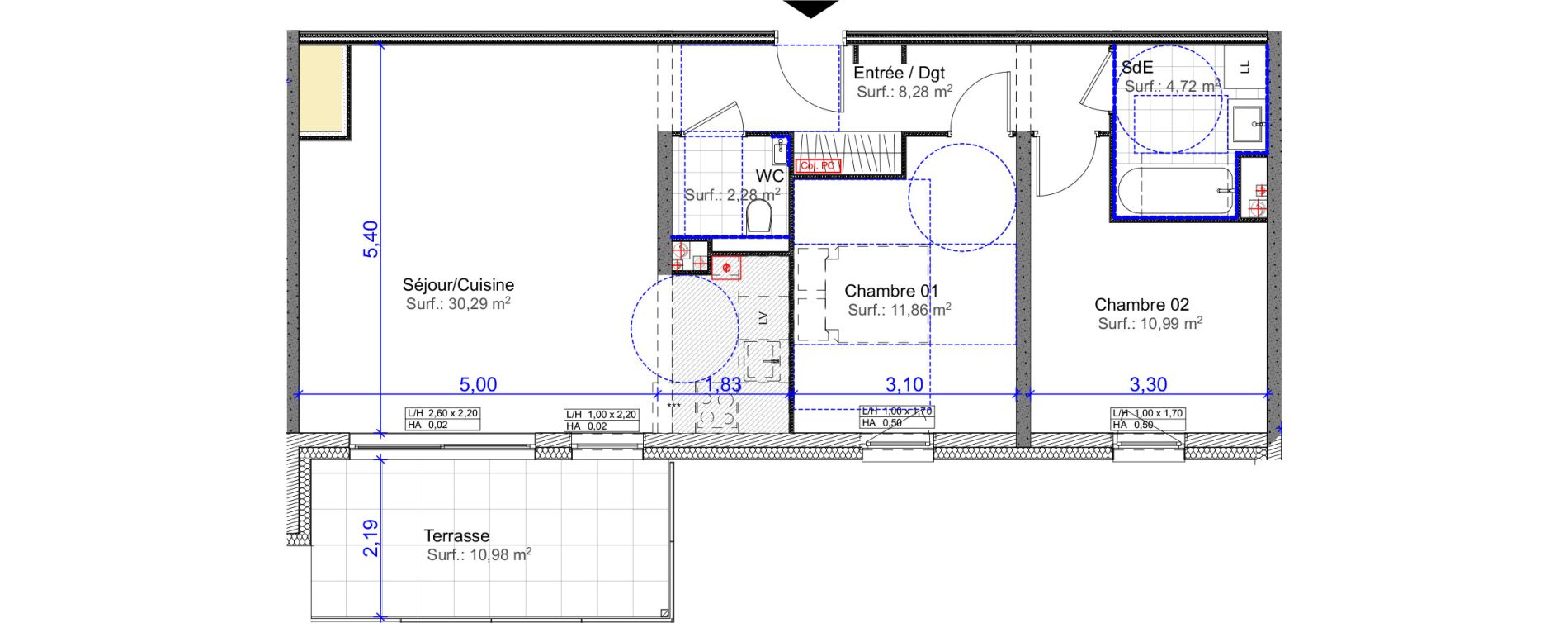 Appartement T3 de 68,42 m2 &agrave; Florange Centre