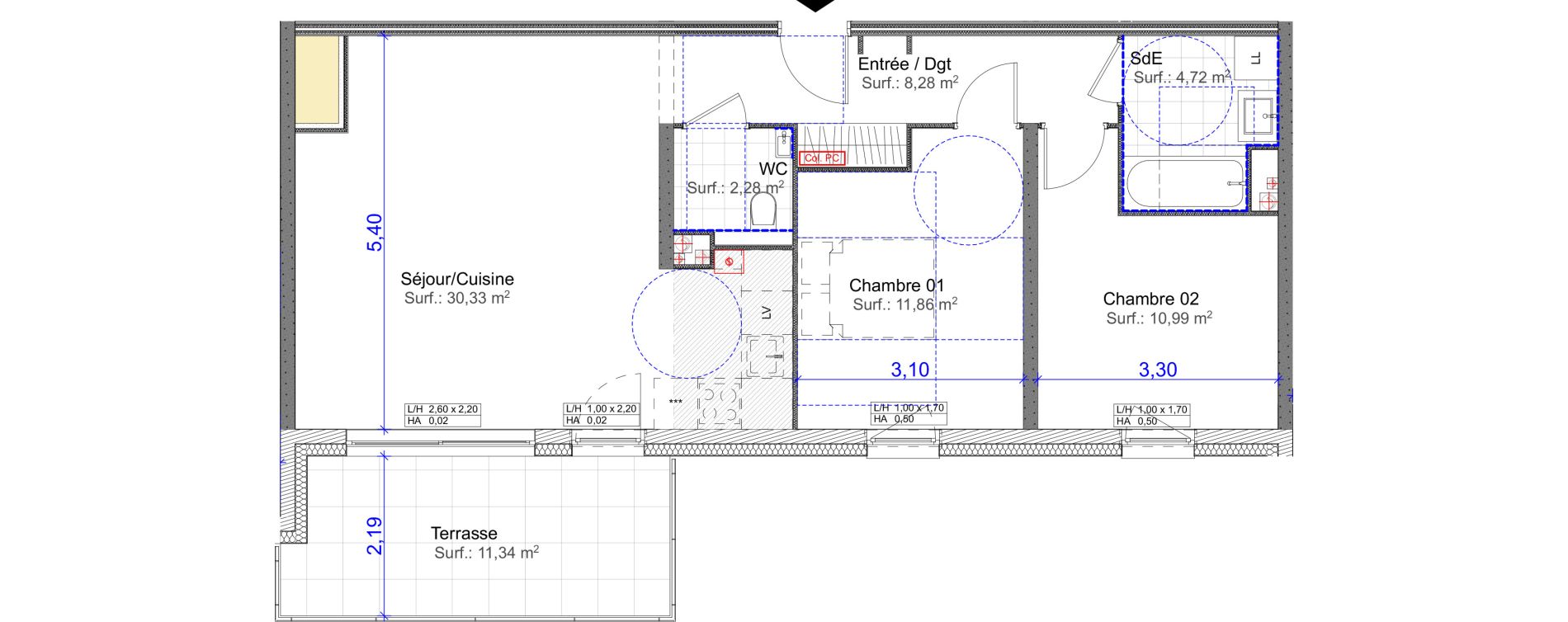 Appartement T3 de 68,46 m2 &agrave; Florange Centre