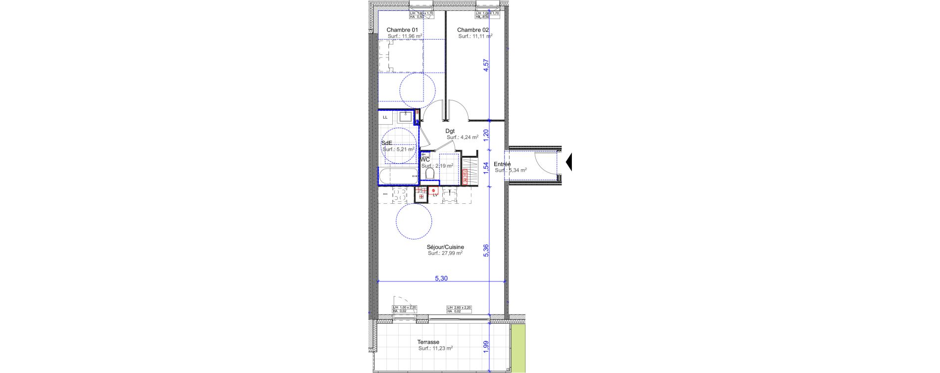 Appartement T3 de 68,04 m2 &agrave; Florange Centre