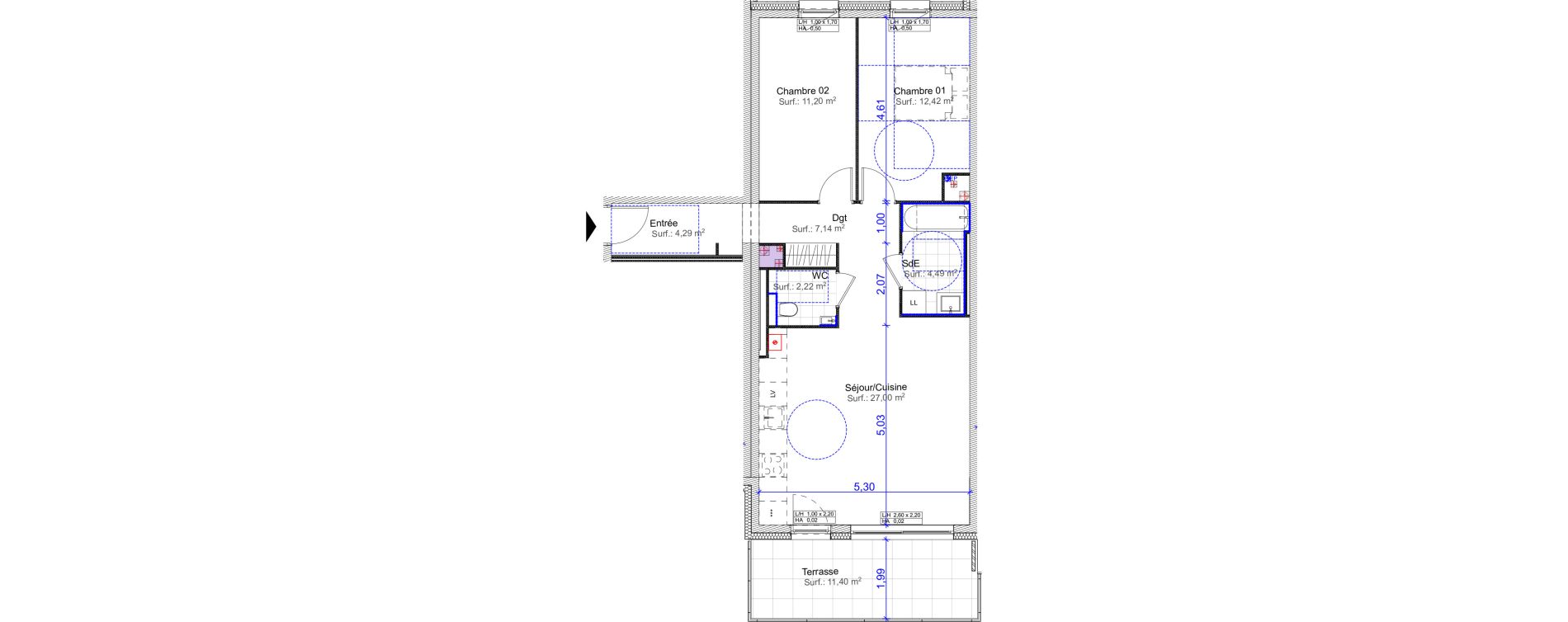 Appartement T3 de 68,76 m2 &agrave; Florange Centre