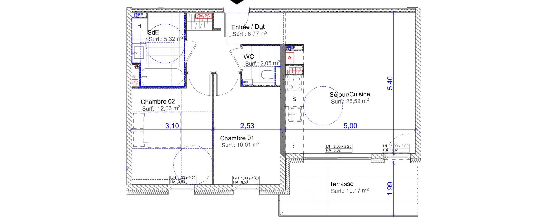 Appartement T3 de 62,70 m2 &agrave; Florange Centre