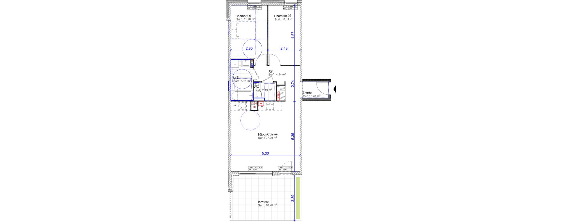 Appartement T3 de 68,04 m2 &agrave; Florange Centre