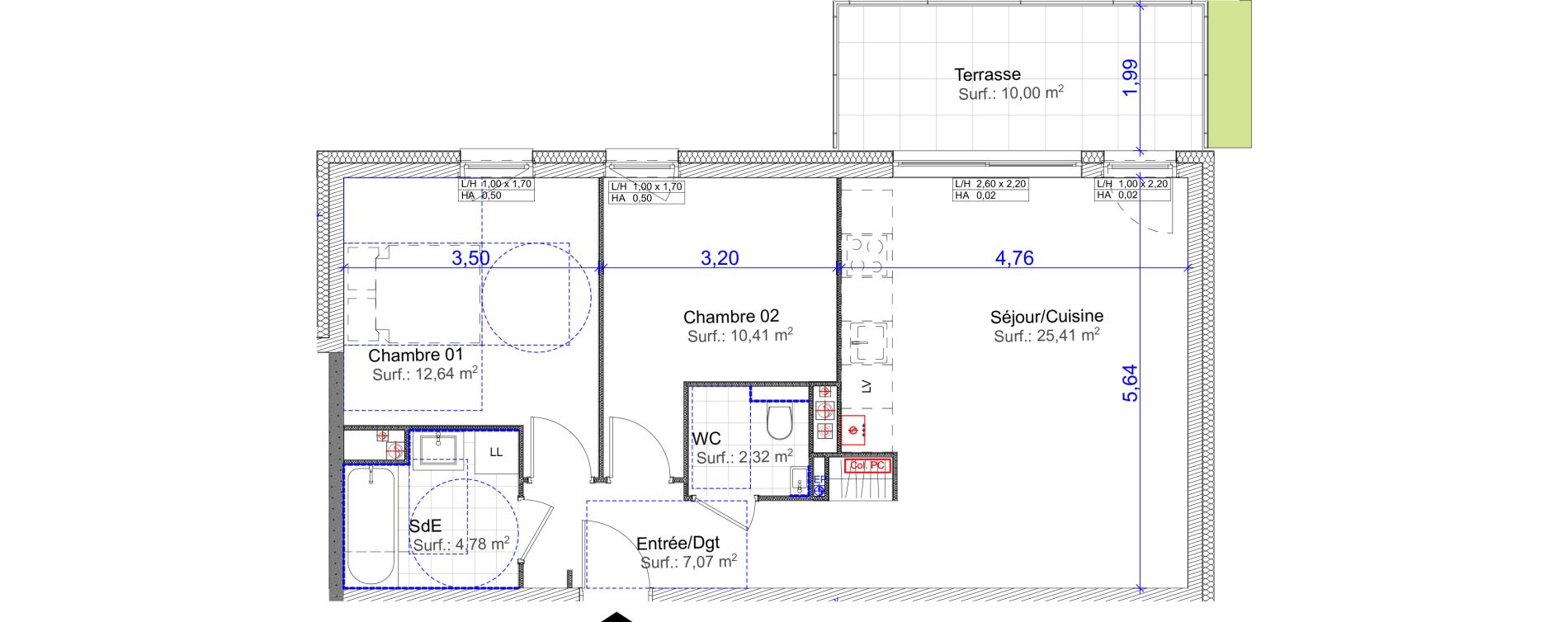 Appartement T3 de 62,63 m2 &agrave; Florange Centre