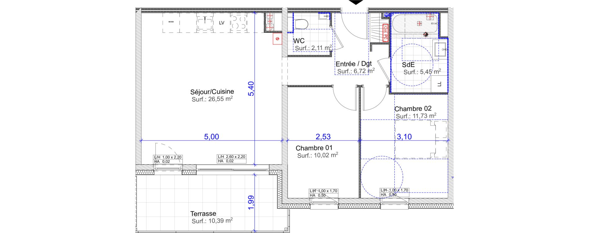 Appartement T3 de 62,58 m2 &agrave; Florange Centre