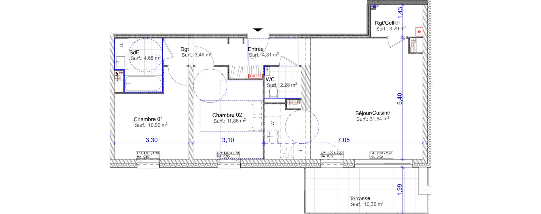 Appartement T3 de 72,91 m2 &agrave; Florange Centre