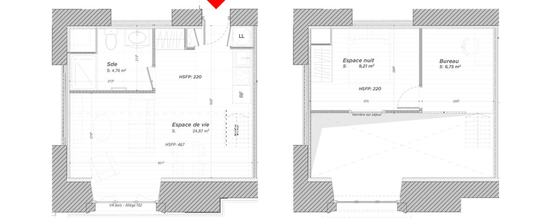 Duplex T1 bis de 45,59 m2 &agrave; Hayange Centre