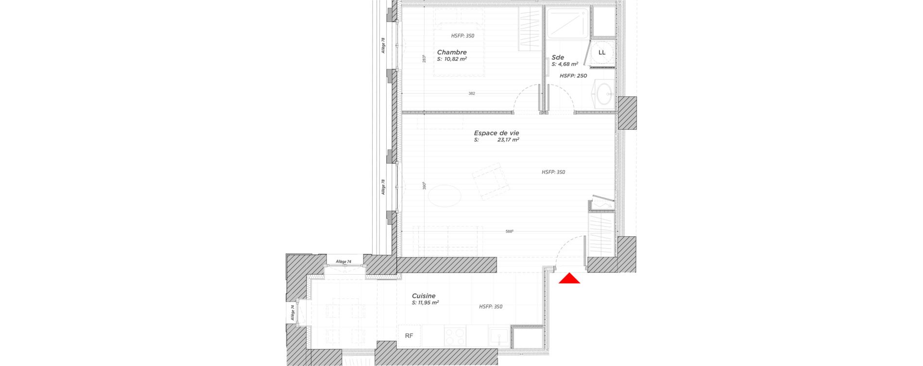 Appartement T2 de 50,62 m2 &agrave; Hayange Centre