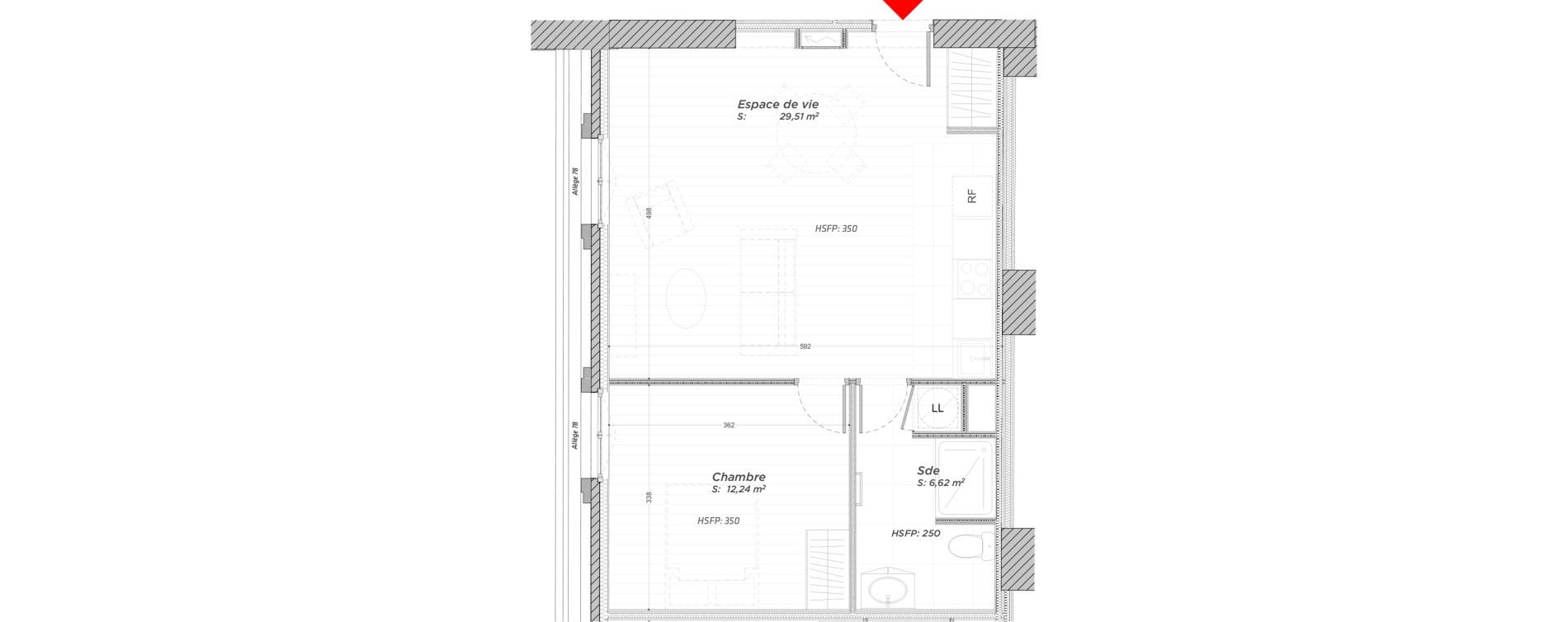 Appartement T2 de 48,37 m2 &agrave; Hayange Centre