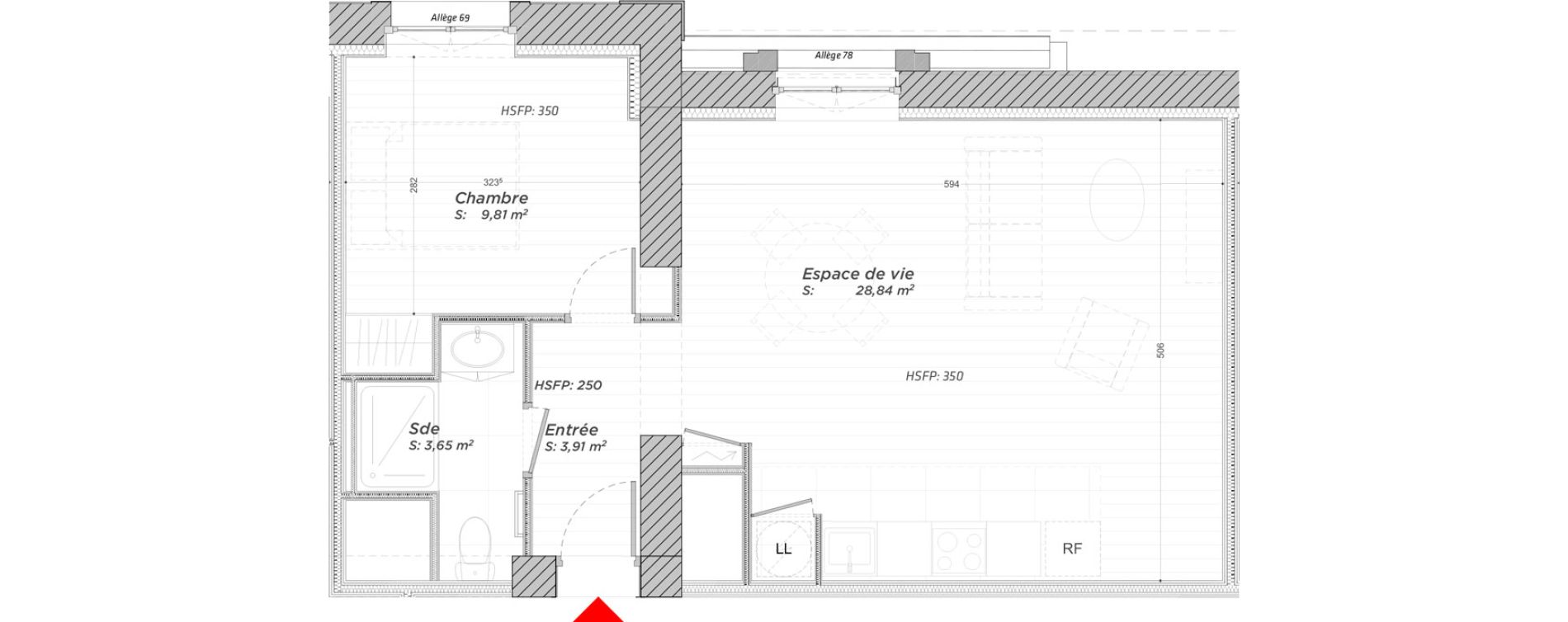 Appartement T2 de 46,21 m2 &agrave; Hayange Centre
