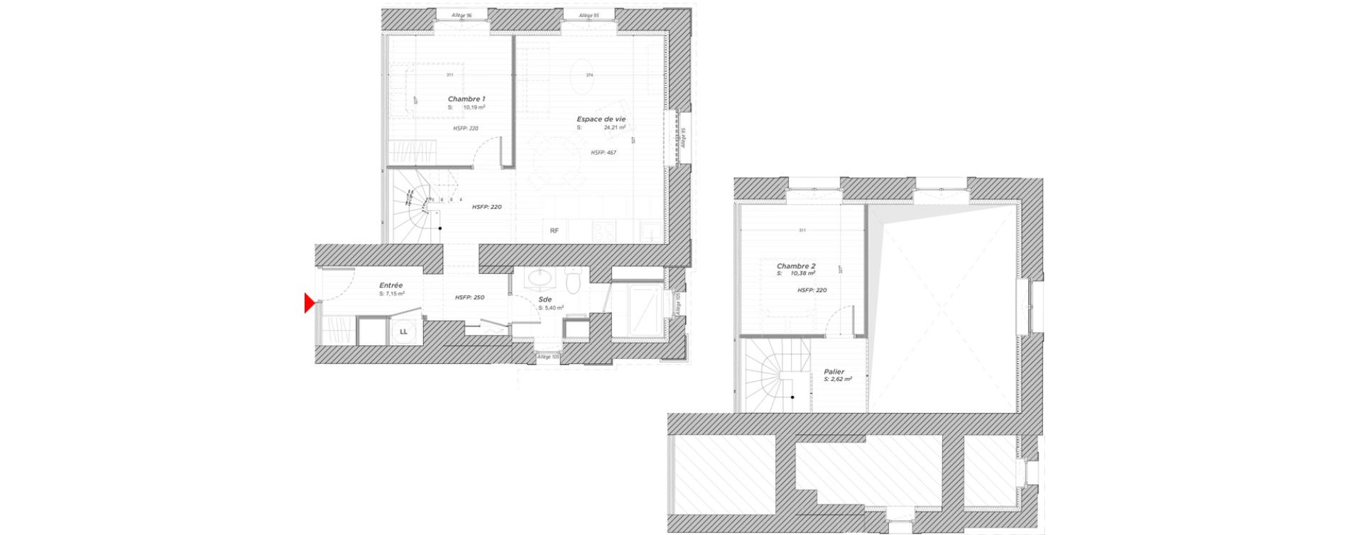 Duplex T3 de 59,95 m2 &agrave; Hayange Centre