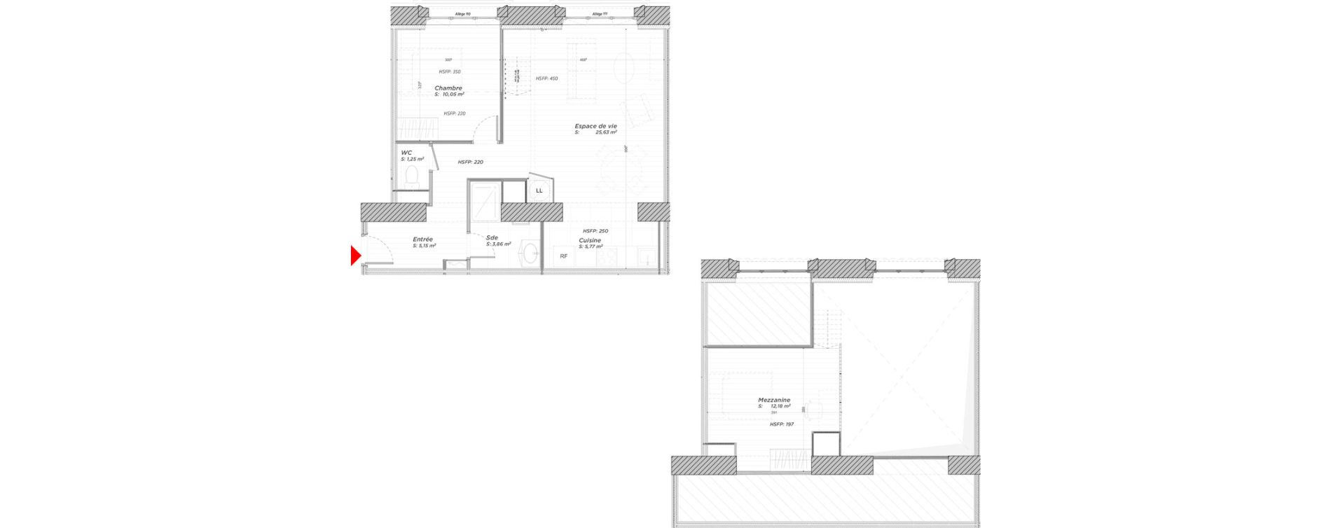 Duplex T2 de 63,89 m2 &agrave; Hayange Centre