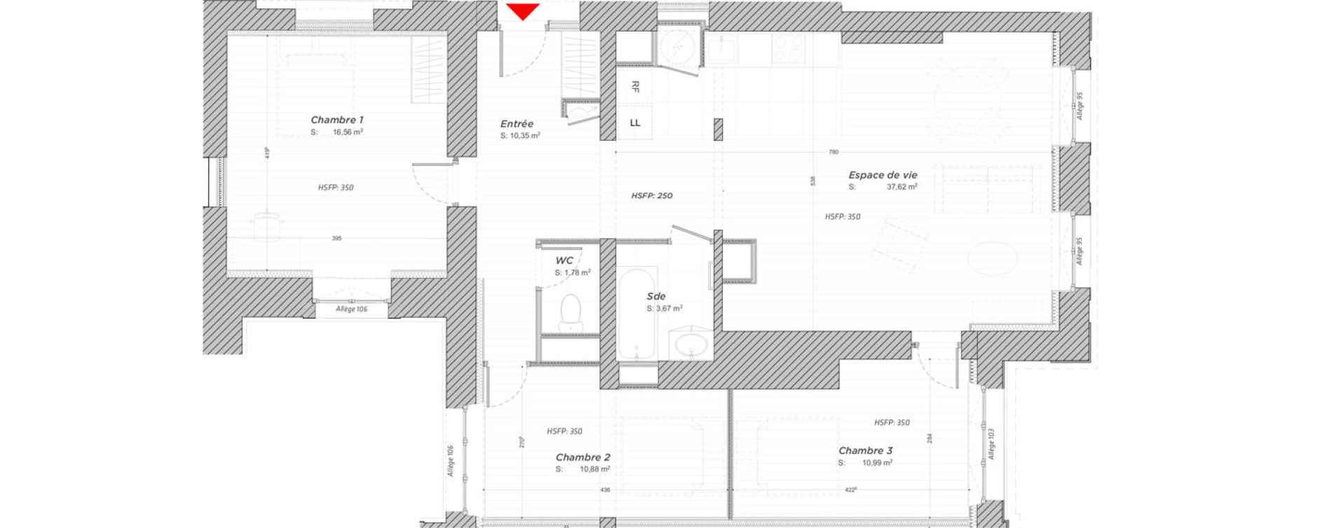 Appartement T4 de 91,85 m2 &agrave; Hayange Centre